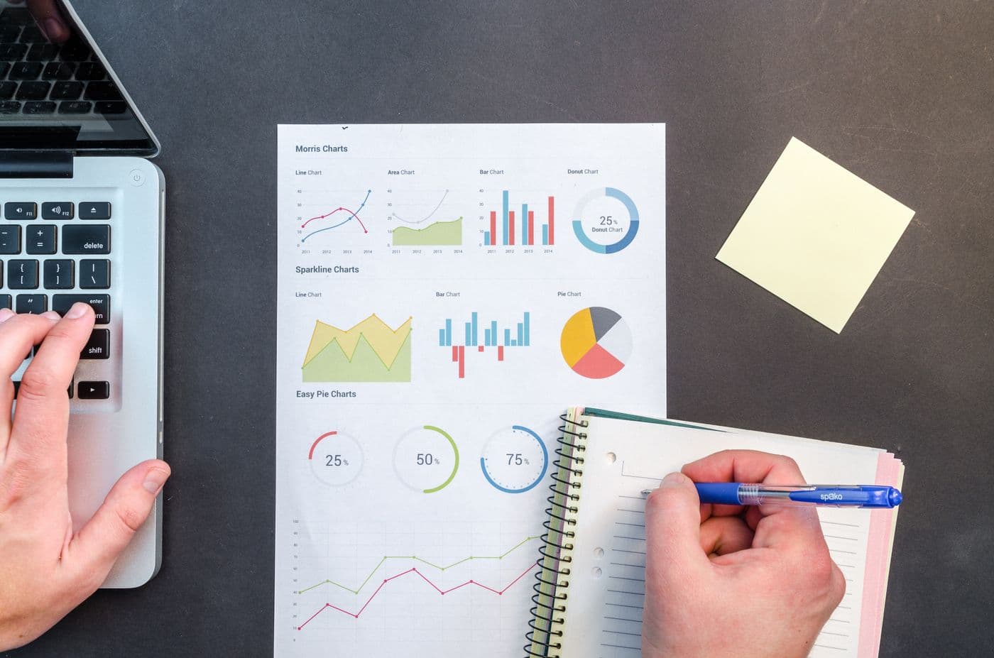 Detailed charts and diagrams for schedule review